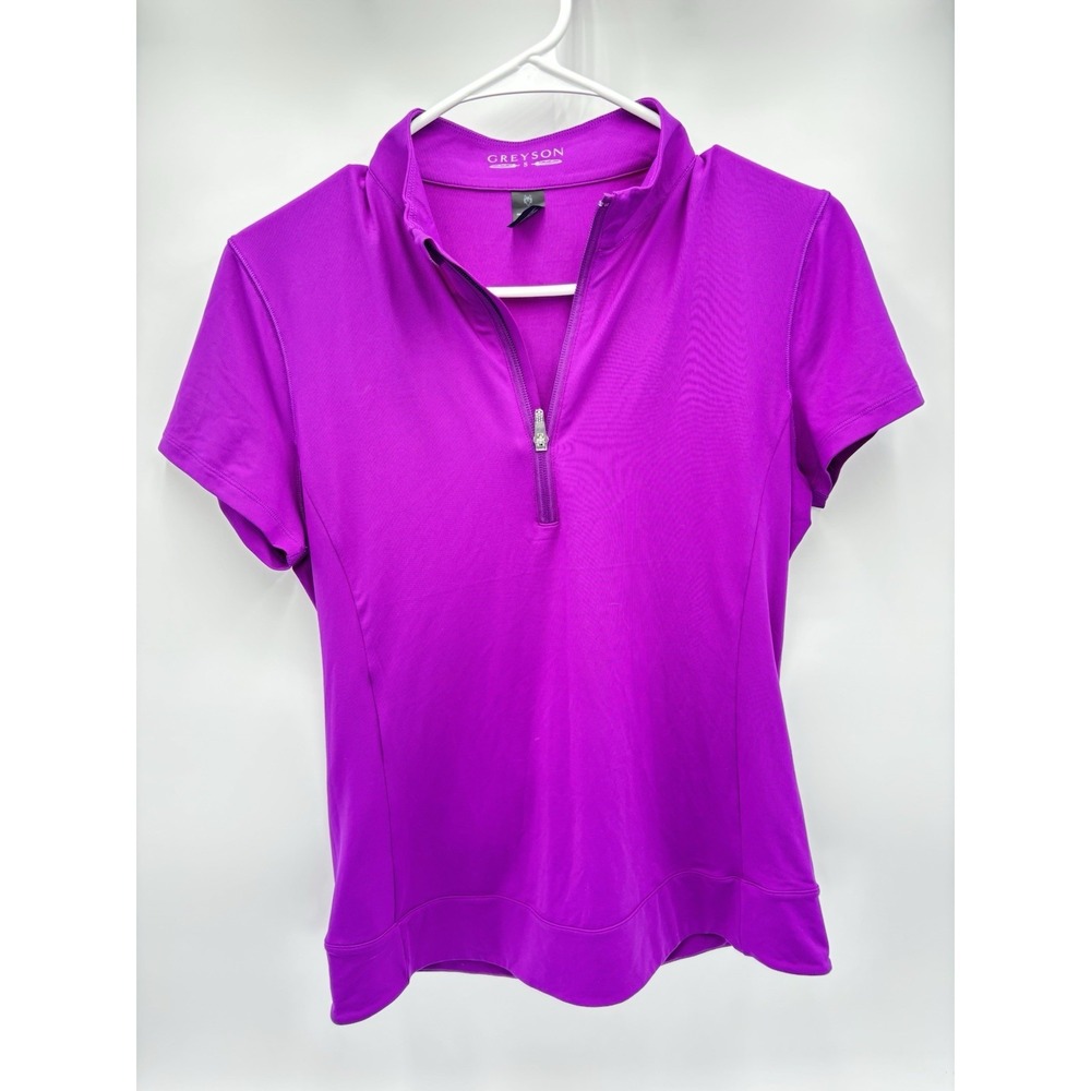 Greyson Women's S‎ Pink Quarter Zip Athletic Golf Cycling Top Short Sleeve